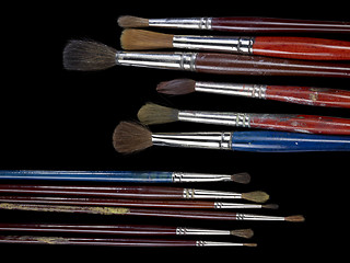 Image showing used paintbrushes