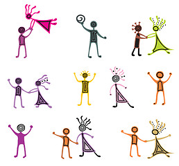 Image showing Drawing pictograms of dancing people