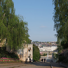 Image showing Angers north riverbank seen from the cathedral stairs, april 201