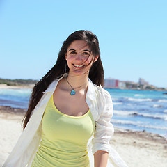 Image showing Beautiful woman on a tropical beach