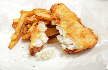 Image showing Cod and chips British style