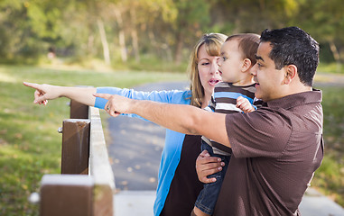 Image showing Happy Mixed Race Family Playing In The Park