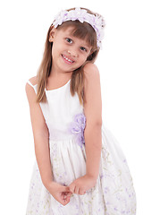 Image showing Portrait of a cute little girl, isolated on white 