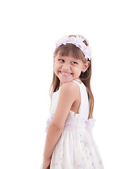 Image showing Portrait of a emotional beautiful little girl