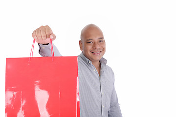 Image showing picture of handsome man with shopping bags