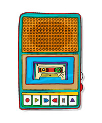 Image showing Pop art audio tape recorder