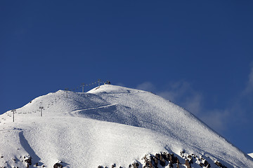 Image showing Off-piste slope and ski lift