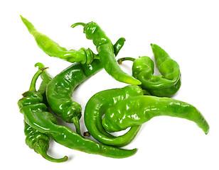 Image showing Green peppers on white background