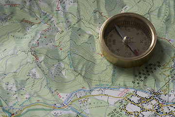 Image showing Compass on map