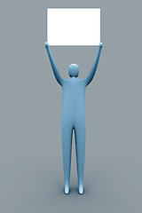 Image showing 3d person holding an empty template for you to use as you like.
