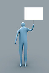 Image showing 3d person holding an empty template for you to use as you like.