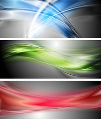 Image showing Shiny wavy vector banners