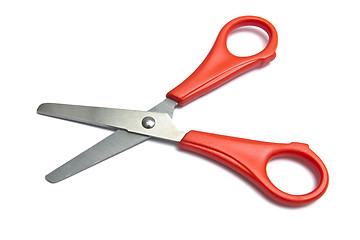 Image showing Red handled scissors 