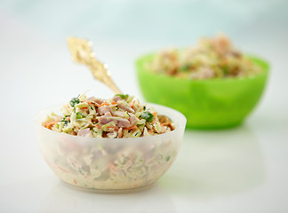 Image showing two bowls of fresh salad