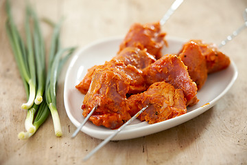 Image showing marinated pork meat for grill