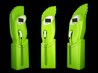 Image showing Eco friendly transport: charging stations for electric autos