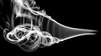 Image showing White abstract smoke pattern and curves 