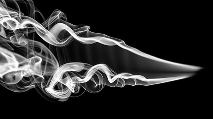 Image showing Abstract white smoke pattern and swirls 