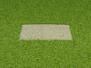 Image showing Gravel and grass: square patch and green frame