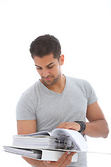 Image showing Man holding folders