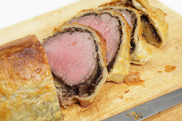 Image showing Beef wellington slices