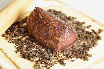 Image showing Making beef wellington