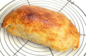 Image showing Beef wellington from the oven