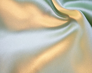 Image showing Smooth elegant green silk as background