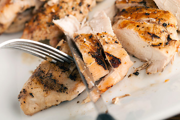 Image showing Slicing Grilled Chicken