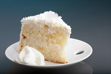 Image showing Slice of Coconut Cream Cake