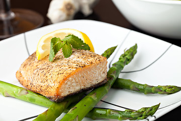 Image showing Salmon with Asparagus