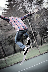 Image showing Skateboarder Ollie