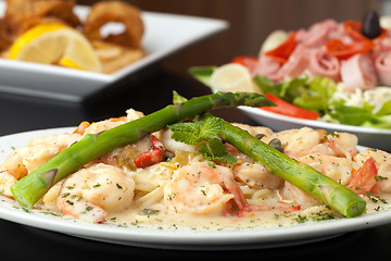 Image showing Shrimp Scampi with Asparagus