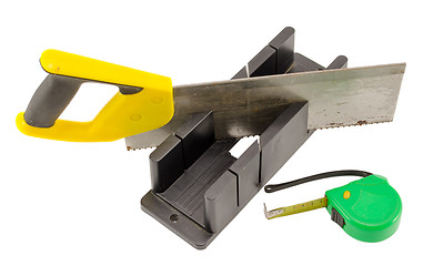 Image showing plastic saw angle cut miter box measure meter tool 