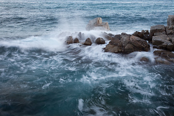 Image showing wave and rock