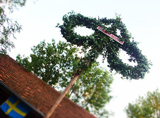 Image showing Traditional Swedish Midsummer Pole 