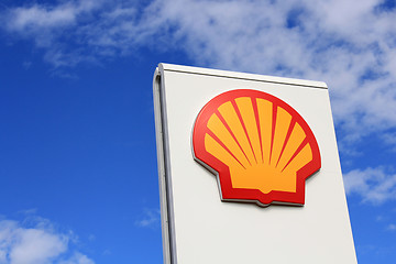 Image showing Sign Shell against Blue Sky