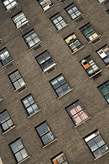 Image showing Windows of an old brick house