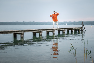 Image showing Qi-Gong early morning