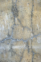 Image showing Old cracked concrete wall: grunge background