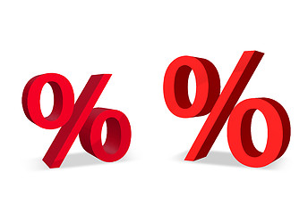 Image showing two big red percent signs