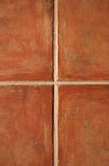 Image showing Terracotta ceramic tiles pattern