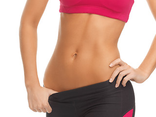 Image showing woman trained abs