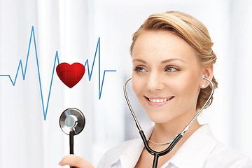 Image showing doctor listening to heart beat