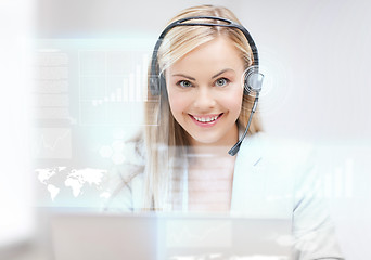 Image showing futuristic female helpline operator