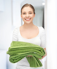 Image showing lovely girl with towels