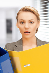 Image showing woman with folders