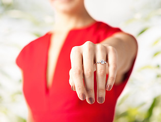 Image showing woman showing wedding ring on her hand