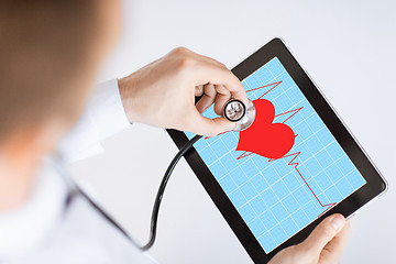 Image showing doctor listening to heart beat