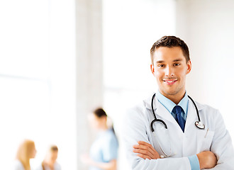 Image showing male doctor with stethoscope